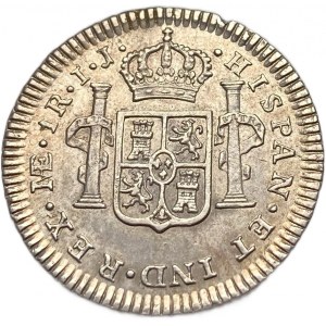 Perù, 1 Real 1791 IJ, UNC Pieno Lustro di Zecca Bella Tonalità