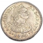Pérou, 1 Real 1791 IJ, UNC Full Mint Luster Nice Toning
