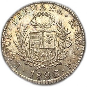 Peru, 2 Reales, 1826 JM