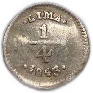 Peru, 1/4 Real, 1843