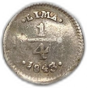 Peru, 1/4 Real, 1843 r.