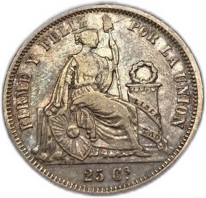 Pérou, 25 Centavos, 1859 YB