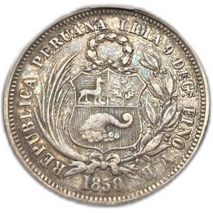 Peru, 25 centavos, 1859 YB