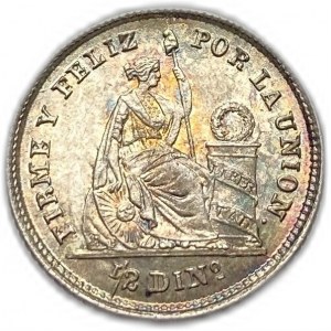 Perù, 1/2 Dinero, 1863 YB