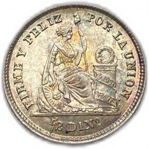 Pérou, 1/2 Dinero, 1863 YB