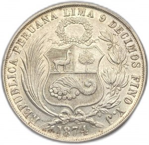 Peru, 1 Sol, 1874 YJ