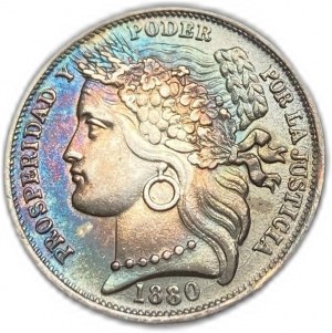 Peru, 1 peseta, 1880 BF