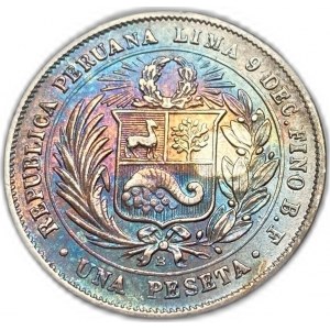 Peru, 1 Peseta, 1880 BF