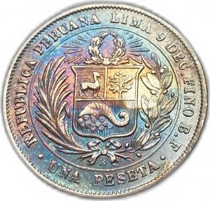 Peru, 1 Peseta, 1880 BF