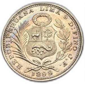 Peru, 1/5 Sol, 1899 JF