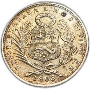 Perù, 1/5 Sol, 1903 JF