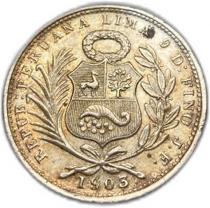 Peru, 1/5 Sol, 1903 JF