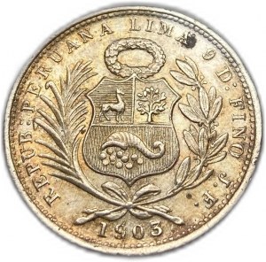 Pérou, 1/5 Sol, 1903 JF