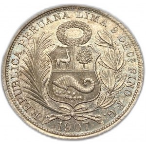 Perù, 1/2 Sol, 1907 FG JR