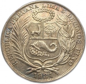 Peru, 1 Sol, 1934