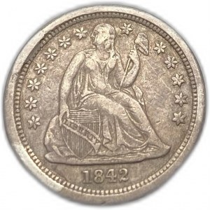 États-Unis, 10 Cents (Dime) 1842 O