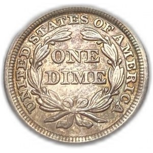 Stany Zjednoczone, 10 centów (dziesięciocentówka) 1848, UNC, ładne wybarwienie
