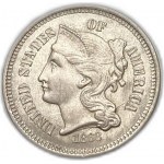 Stati Uniti, 3 centesimi 1868, UNC Pieno Lustro di Zecca