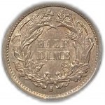 United States, 1/2 Dime (5 Cents) 1872 S, UNC Nice Toning