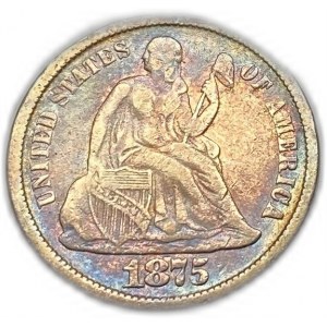 États-Unis, 10 Cents (Dime), 1875 CC