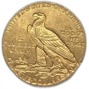 Vereinigte Staaten, 5 Dollars 1912 S, AUNC Münzglanzreste