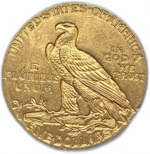 Spojené státy americké, 5 dolarů 1912 S, AUNC Zbytky mincovního lesku