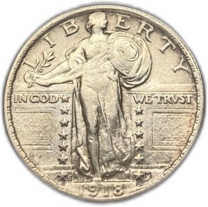 United States, 25 Cents ( Quarter) 1918 S, AUNC