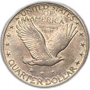 Spojené štáty americké, 25 centov ( štvrťdolár) 1924, AUNC Mincovňa zachovalý lesk