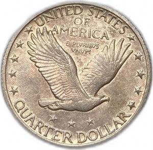 Stany Zjednoczone, 25 centów (ćwierćdolarówka) 1924, pozostały połysk mennicy AUNC