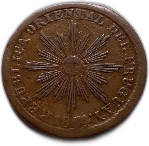 Uruguay, 5 Centesimos, 1854/40