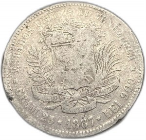 Venezuela, 5 Bolivares, 1887