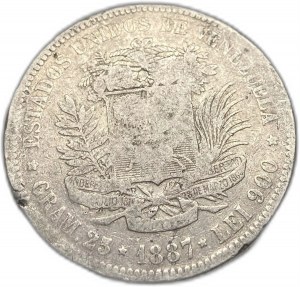Venezuela, 5 bolívarů, 1887