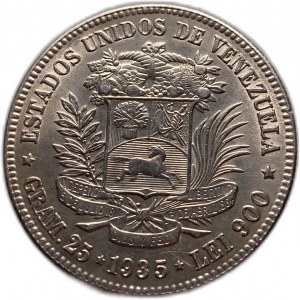 Venezuela, 5 bolívarů 1936 UNC