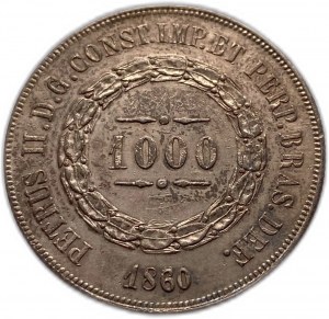 Brazílie 1000 Reis 1860/50