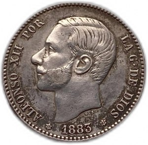 Španělsko 1 peseta 1883 (18-83) MSM