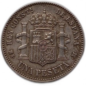 Spain 1 Peseta 1883 (18-83) MSM