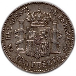 Spain 1 Peseta 1883 (18-83) MSM