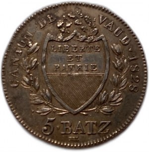 Svizzera 5 Batz 1828