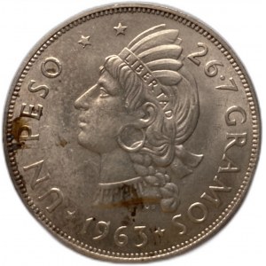 Dominikánská republika 1 peso 1963, UNC