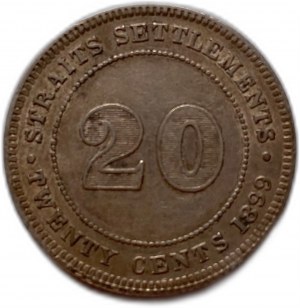 Straits Settlements 20 Cents 1899