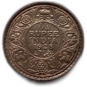 India 1/4 di rupia 1928