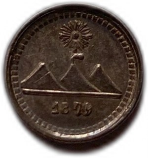 Guatemala 1/4 real 1879, mincovná chyba