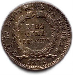 Bolivia 10 Centavos 1872