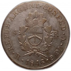 Argentine 4 reales 1846 RV, Provincia de Rioja