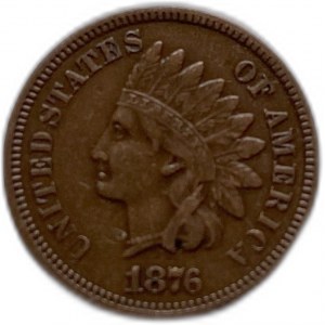 Stany Zjednoczone 1 cent 1876 (głowa Indianina)