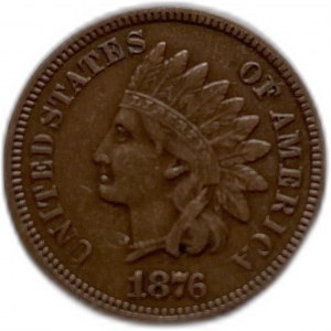 Spojené státy americké 1 cent 1876 (indiánská hlava)