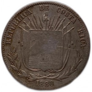 Kostaryka 50 centavos 1880 GW