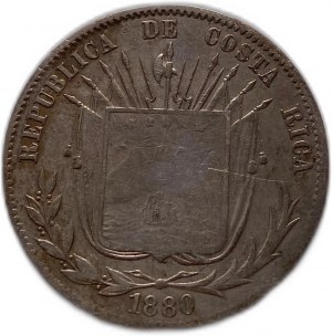 Kostaryka 50 centavos 1880 GW