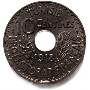 Tunisia 10 Centimes 1918
