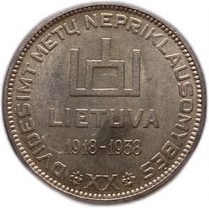 Litwa, 10 litów, 1938, połysk UNC